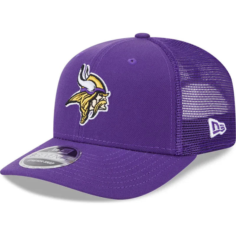 violette-trucker-kappe-9seventy-stretch-snap-evergreen-der-minnesota-vikings-nfl-von-new-era