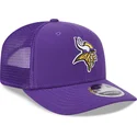 violette-trucker-kappe-9seventy-stretch-snap-evergreen-der-minnesota-vikings-nfl-von-new-era
