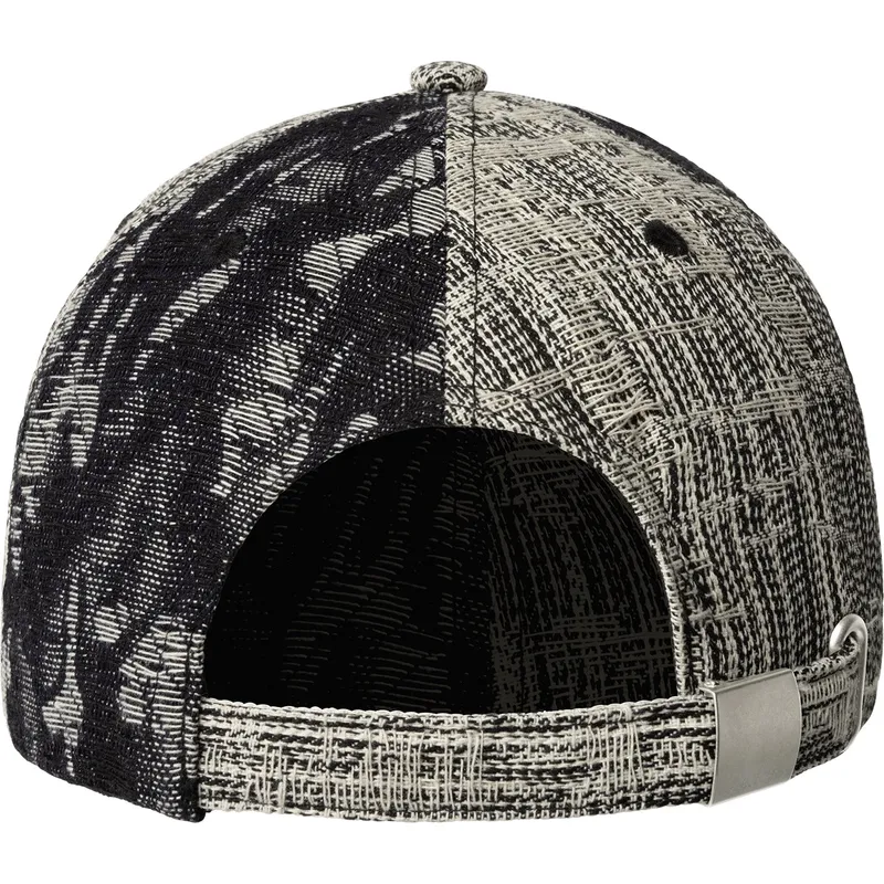 casquette-courbee-noire-ajustable-denim-mashup-black-topstitch-kangol