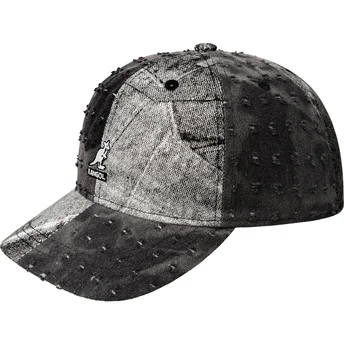 Mützen gebogen schwarz verstellbares band Denim Mashup Black Trompe L'Oeil von Kangol