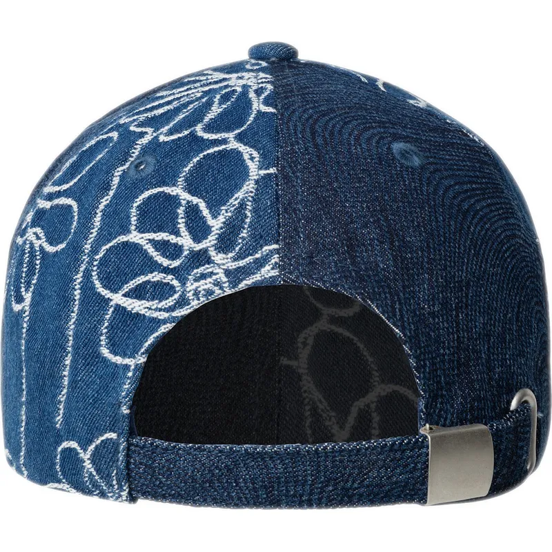 marineblaue-verstellbare-curved-cap-denim-mashup-medium-blue-floral-von-kangol marineblaue-verstellbare-curved-cap-denim-mashup-medium-blue-floral-von-kangol