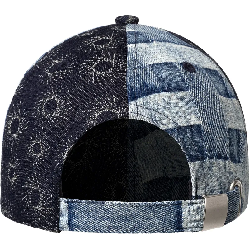 blaue-verstellbare-curved-cap-denim-mashup-blue-picnic-von-kangol blaue-verstellbare-curved-cap-denim-mashup-blue-picnic-von-kangol