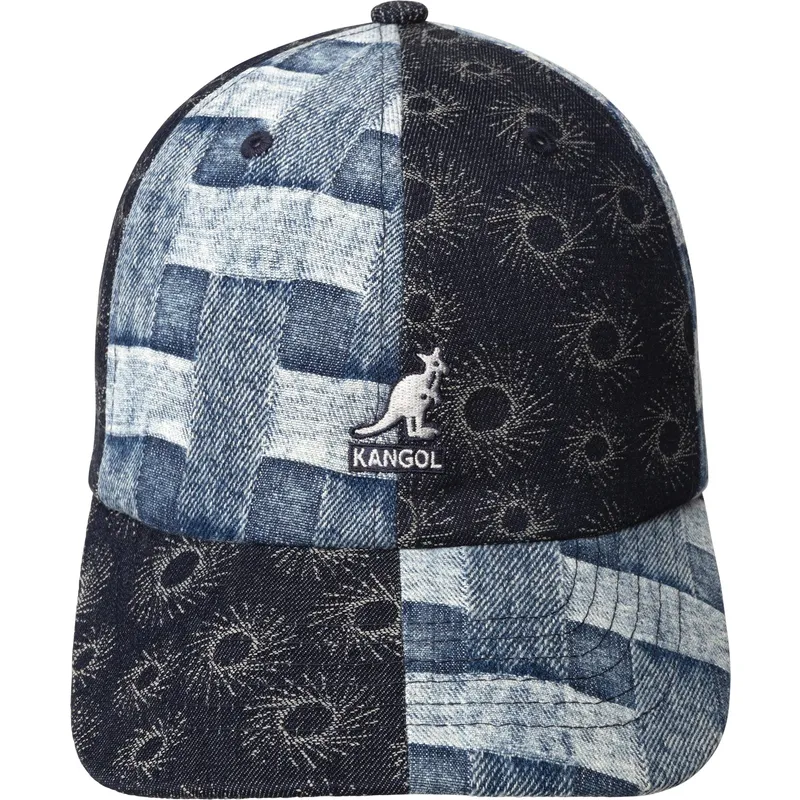 blaue-verstellbare-curved-cap-denim-mashup-blue-picnic-von-kangol blaue-verstellbare-curved-cap-denim-mashup-blue-picnic-von-kangol