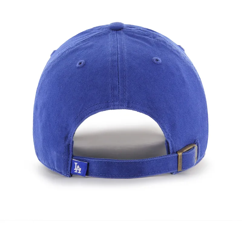blaue-gebogene-kappe-der-los-angeles-dodgers-mlb-clean-up-von-47-brand