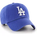 blaue-gebogene-kappe-der-los-angeles-dodgers-mlb-clean-up-von-47-brand