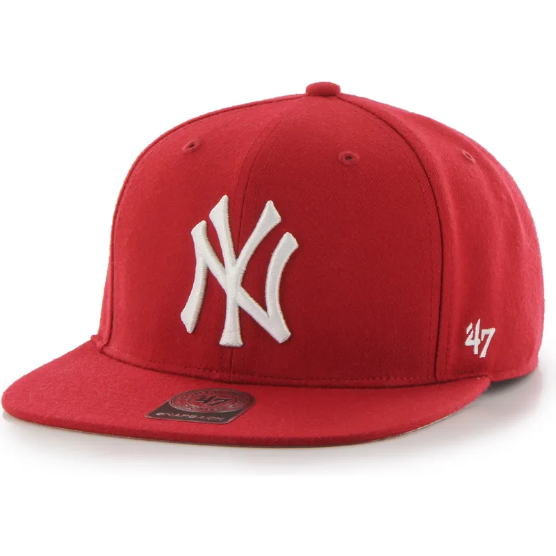rote-flatcap-snapback-captain-no-shot-von-new-york-yankees-mlb-von-47-brand