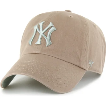 Mützen gebogen braun verstellbares band Clean Up Ballpark der New York Yankees MLB von 47 Brand