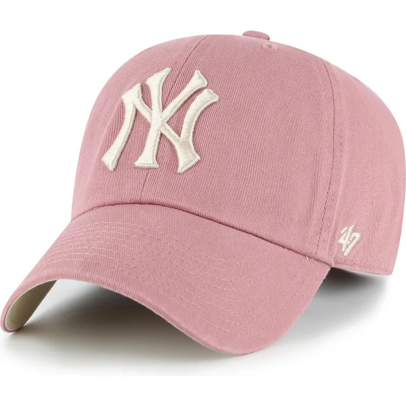 rosa-verstellbare-curved-cap-clean-up-ballpark-der-new-york-yankees-mlb-von-47-brand