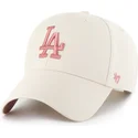 beige-gebogene-snapback-kappe-mit-rosa-logo-mvp-ballpark-der-los-angeles-dodgers-mlb-von-47-brand