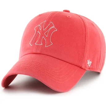 Mützen gebogen rot verstellbares band Clean Up Trailer der New York Yankees MLB von 47 Brand