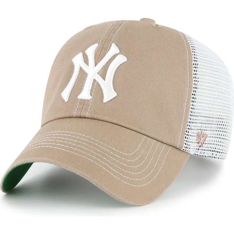 casquette-trucker-marron-clean-up-trawler-new-york-yankees-mlb-47-brand