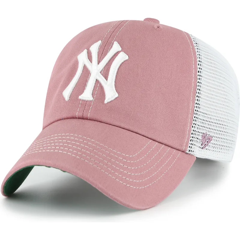 casquette-trucker-rose-clean-up-trawler-new-york-yankees-mlb-47-brand
