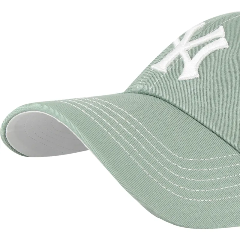 grune-verstellbare-curved-cap-clean-up-contrast-stitch-der-new-york-yankees-mlb-von-47-brand