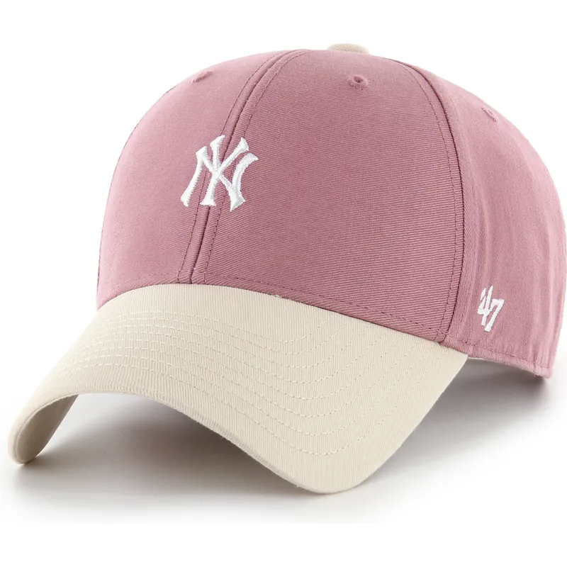 gebogene-rosa-verstellbare-kappe-mvp-base-runner-two-tone-legend-der-new-york-yankees-mlb-von-47-brand
