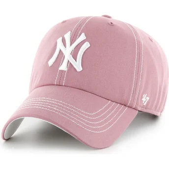 Mützen gebogen rosa verstellbares band Clean Up Contrast Stitch der New York Yankees MLB von 47 Brand