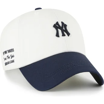 Mützen gebogen beige verstellbares band Clean Up Contemporary Two Tone der New York Yankees MLB von 47 Brand