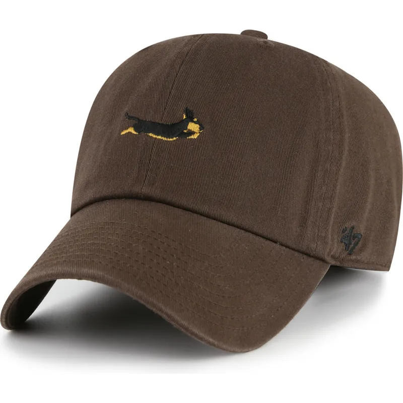 braune-verstellbare-curved-cap-clean-up-dog-base-runner-icon-von-47-brand