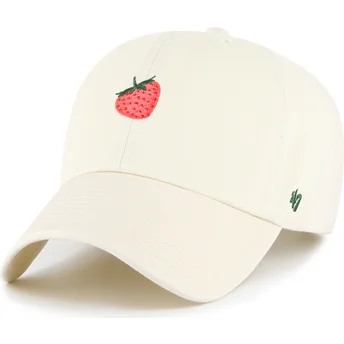 Mützen gebogen beige verstellbares band Strawberry Cookie Clean Up Food Base Runner Icon von 47 Brand