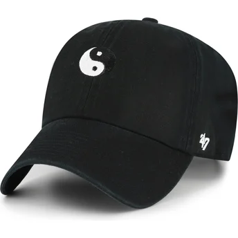 Mützen gebogen schwarz verstellbares band Yin Yang Smiley Clean Up Base Runner Icon von 47 Brand