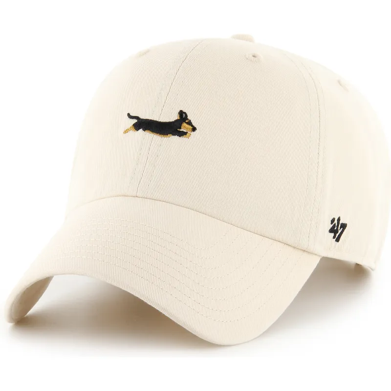 beige-verstellbare-curved-cap-clean-up-dog-base-runner-hund-von-47-brand