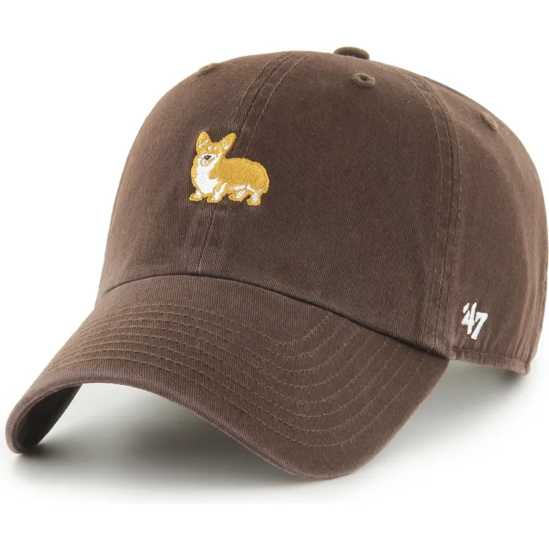 casquette-courbee-marron-ajustable-clean-up-dog-base-runner-47-brand