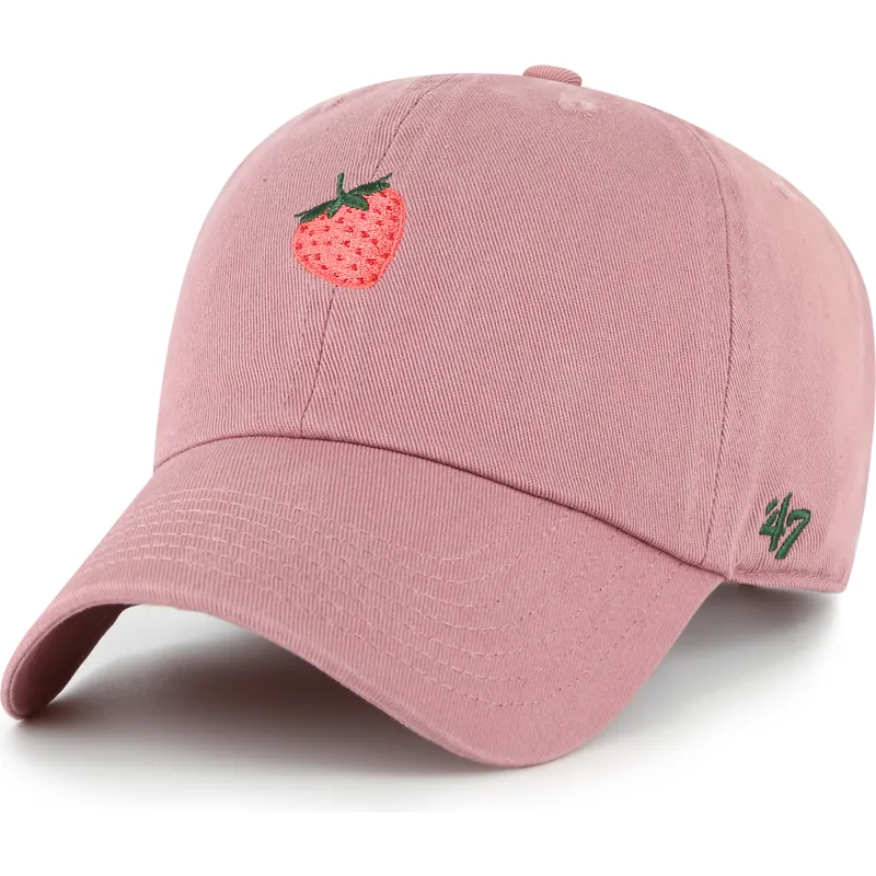 gebogene-rosa-verstellbare-kappe-strawberry-fruit-clean-up-base-runner-icon-von-47-brand
