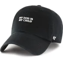 schwarze-verstellbare-curved-cap-my-dog-is-my-child-phrase-clean-up-base-runner-icon-von-47-brand