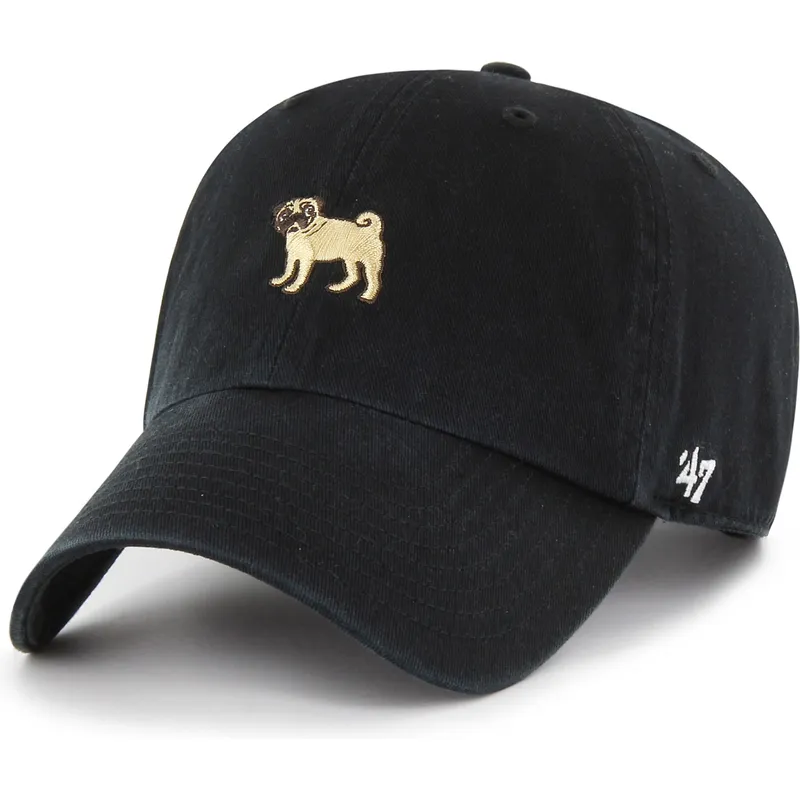 casquette-courbee-noire-ajustable-clean-up-dog-base-runner-icon-47-brand