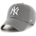 casquette-courbee-grise-ajustable-clean-up-no-loop-label-new-york-yankees-mlb-47-brand