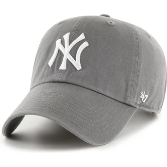 Mützen gebogen grau verstellbares band Clean Up No Loop Label der New York Yankees MLB von 47 Brand