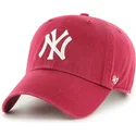casquette-courbee-rouge-fonce-ajustable-clean-up-new-york-yankees-mlb-47-brand