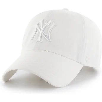 Casquette courbée blanche avec logo blanc ajustable Clean Up New York Yankees MLB 47 Brand