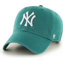 casquette-courbee-verte-ajustable-clean-up-tailgate-teal-new-york-yankees-mlb-47-brand