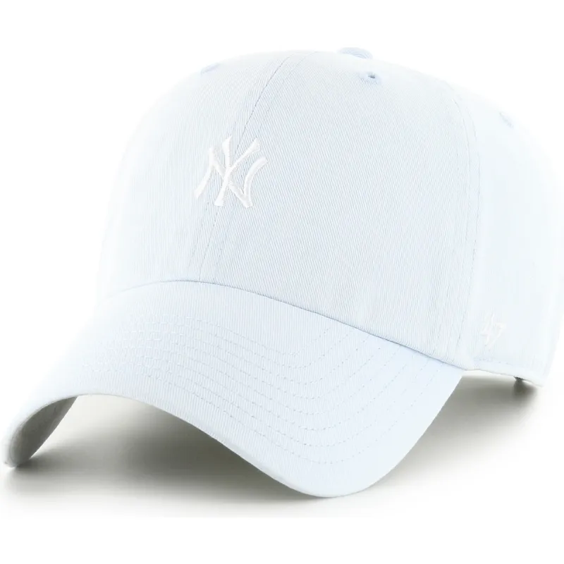 hellblaue-gebogene-verstellbare-kappe-clean-up-base-runner-der-new-york-yankees-mlb-von-47-brand