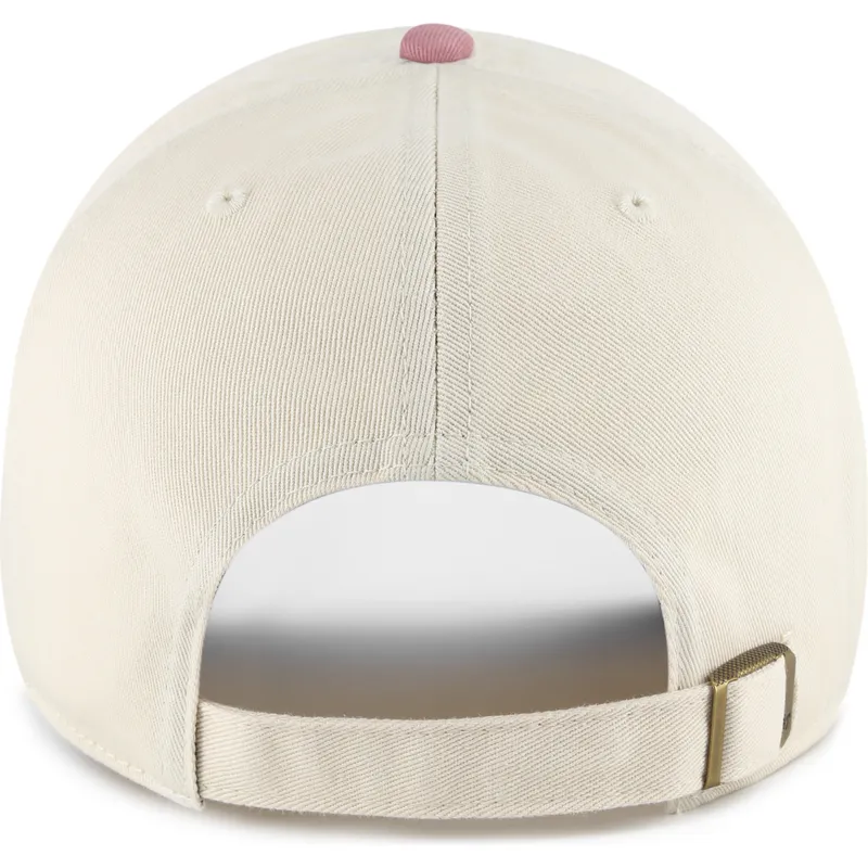 beige-und-rosa-verstellbare-gebogene-kappe-clean-up-base-runner-two-tone-der-new-york-yankees-mlb-von-47-brand beige-und-rosa-verstellbare-gebogene-kappe-clean-up-base-runner-two-tone-der-new-york-yankees-mlb-von-47-brand