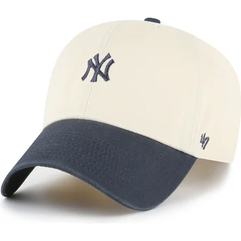 Casquette courbée beige et bleue marine ajustable Clean Up Base Runner Two Tone New York Yankees MLB 47 Brand