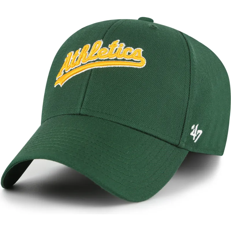 grune-verstellbare-gebogene-kappe-mvp-ballpark-script-shot-von-oakland-athletics-mlb-von-47-brand grune-verstellbare-gebogene-kappe-mvp-ballpark-script-shot-von-oakland-athletics-mlb-von-47-brand