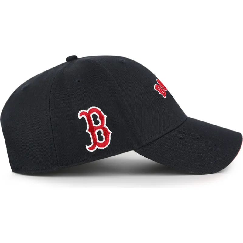 casquette-courbee-bleue-marine-ajustable-mvp-ballpark-script-shot-boston-red-sox-mlb-47-brand