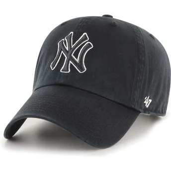 Mützen gebogen schwarz verstellbares band Clean Up No Loop Label der New York Yankees MLB von 47 Brand