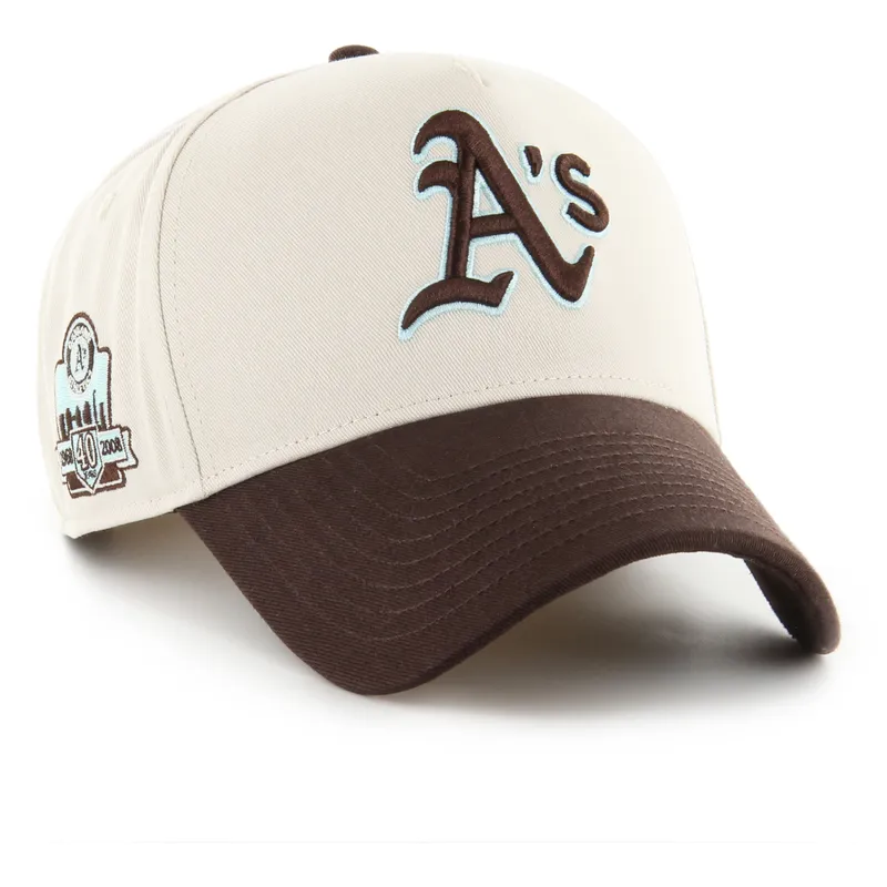 beige-und-braune-gebogene-snapback-kappe-mvp-dt-sure-shot-two-tone-cotton-der-oakland-athletics-mlb-von-47-brand