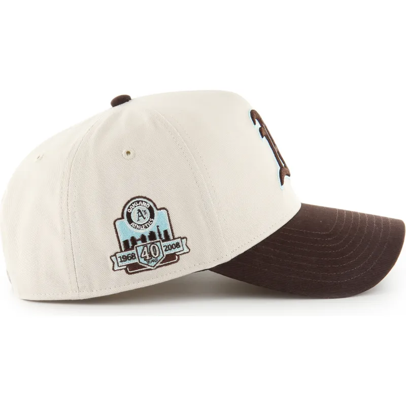 beige-und-braune-gebogene-snapback-kappe-mvp-dt-sure-shot-two-tone-cotton-der-oakland-athletics-mlb-von-47-brand