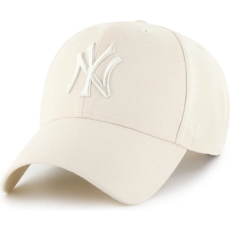 beige-gebogene-snapback-kappe-mit-beigem-mvp-logo-der-new-york-yankees-mlb-von-47-brand