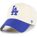 beige-und-blaue-verstellbare-gebogene-kappe-mvp-two-tone-der-los-angeles-dodgers-mlb-von-47-brand
