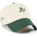 casquette-courbee-beige-et-verte-ajustable-clean-up-base-runner-sure-shot-two-tone-mlb-47-brand