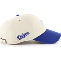 beige-und-blaue-verstellbare-gebogene-kappe-clean-up-base-runner-sure-shot-two-tone-der-los-angeles-dodgers-mlb-von-47-brand