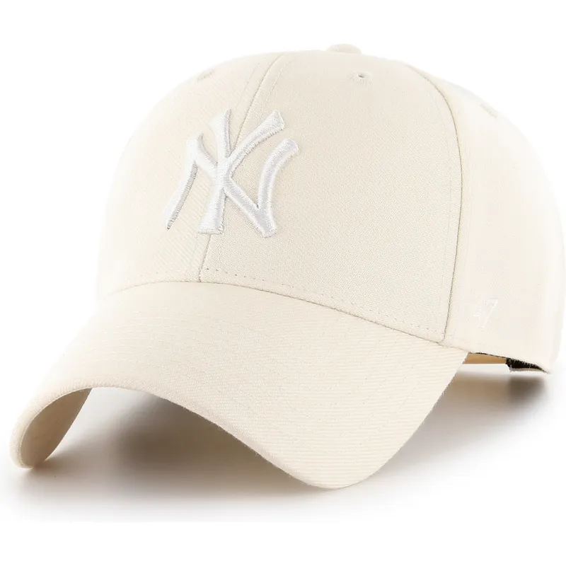 beige-gebogene-snapback-kappe-mvp-natural-von-new-york-yankees-mlb-von-47-brand beige-gebogene-snapback-kappe-mvp-natural-von-new-york-yankees-mlb-von-47-brand
