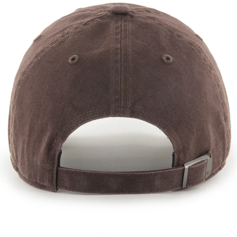 braune-verstellbare-curved-cap-clean-up-base-runner-mini-logo-der-new-york-yankees-mlb-von-47-brand