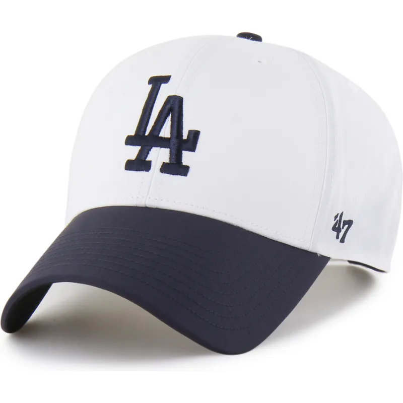 weisse-und-marineblaue-gebogene-snapback-kappe-mvp-brrr-two-tone-der-los-angeles-dodgers-mlb-von-47-brand