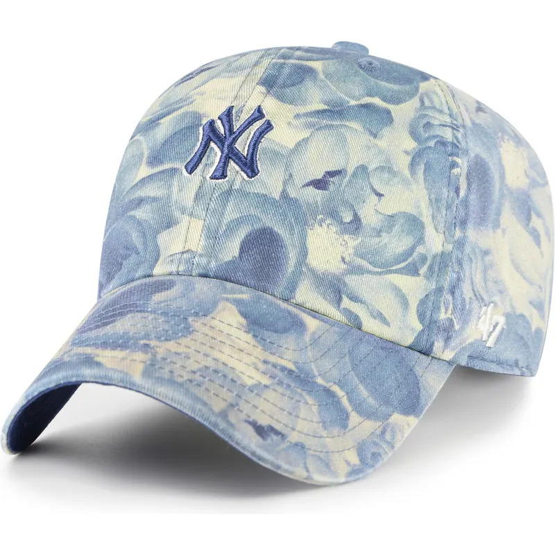 casquette-courbee-bleue-ajustable-clean-up-gardenia-new-york-yankees-mlb-47-brand
