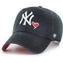 schwarze-verstellbare-curved-cap-clean-up-heart-icon-der-new-york-yankees-mlb-von-47-brand